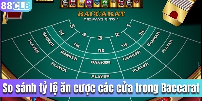 So sánh tỷ lệ ăn cược các cửa trong Baccarat 